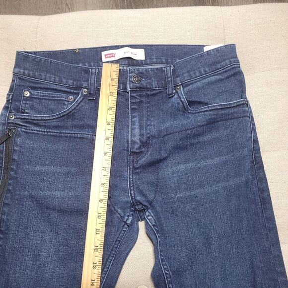 LEVI'S Unisex 511 Slim Stretch Left Side Zip Pocket Denim Blue Jeans W 29 L 29 - Picture 10 of 12